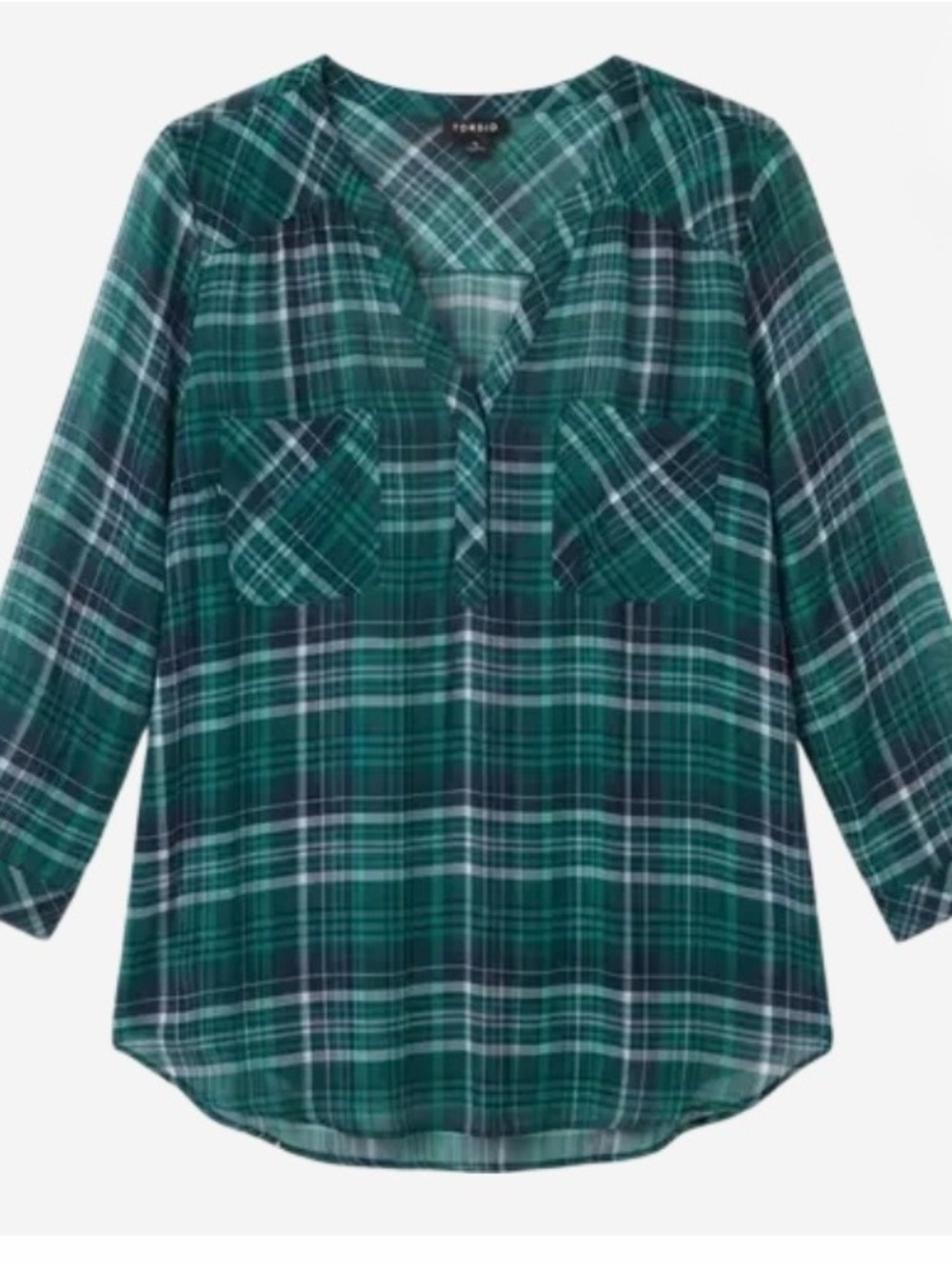 Green Plaid Long-Sleeve Shirt